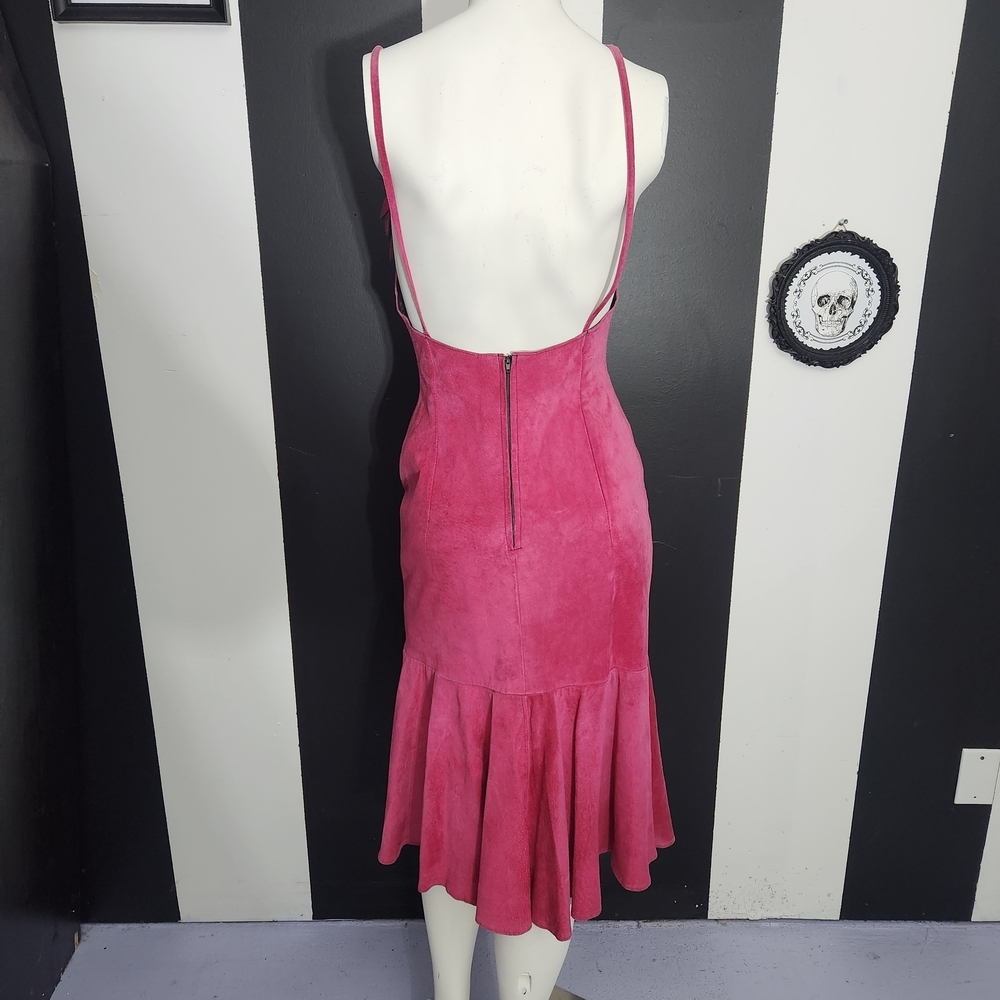 Wilsons Leather Pink Midi Dress with Black Accents - Picture 5 of 6